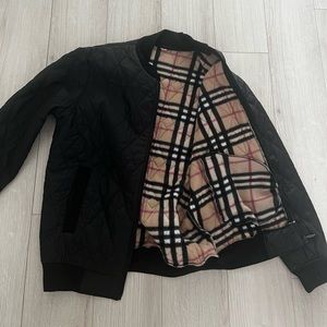 Black Quilted Bomber w/Fleece Lining